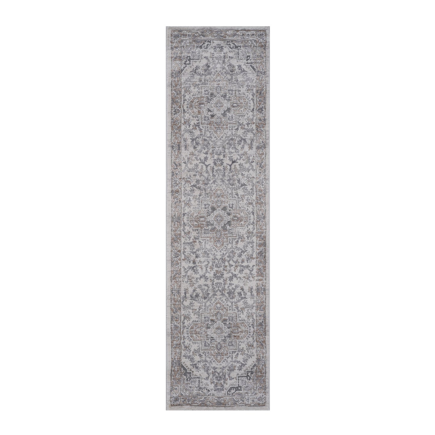 Marfi - 2' x 8' Oriental Non-Shedding Stylish And Stain Resistant Area Rug - Ivory / Beige