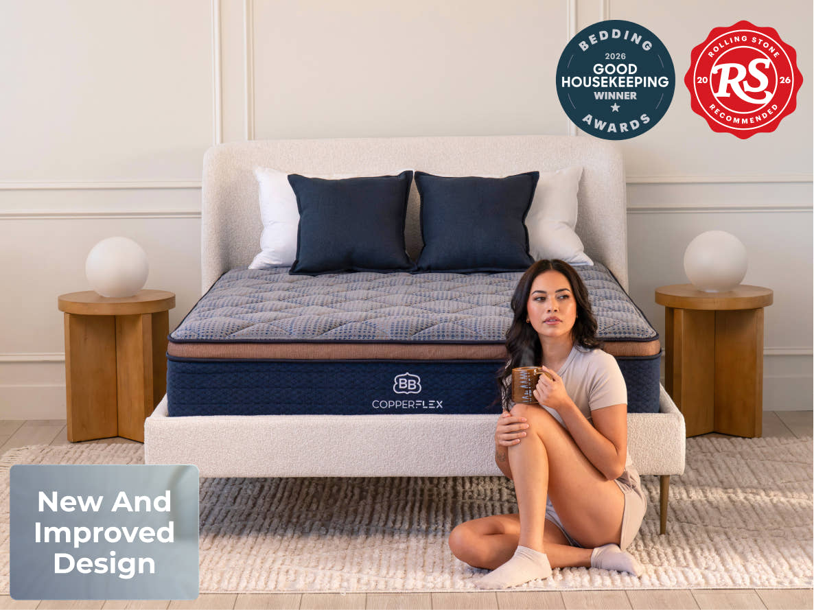 Brooklyn Bedding CopperFlex Pro Cooling mattress in a bedroom