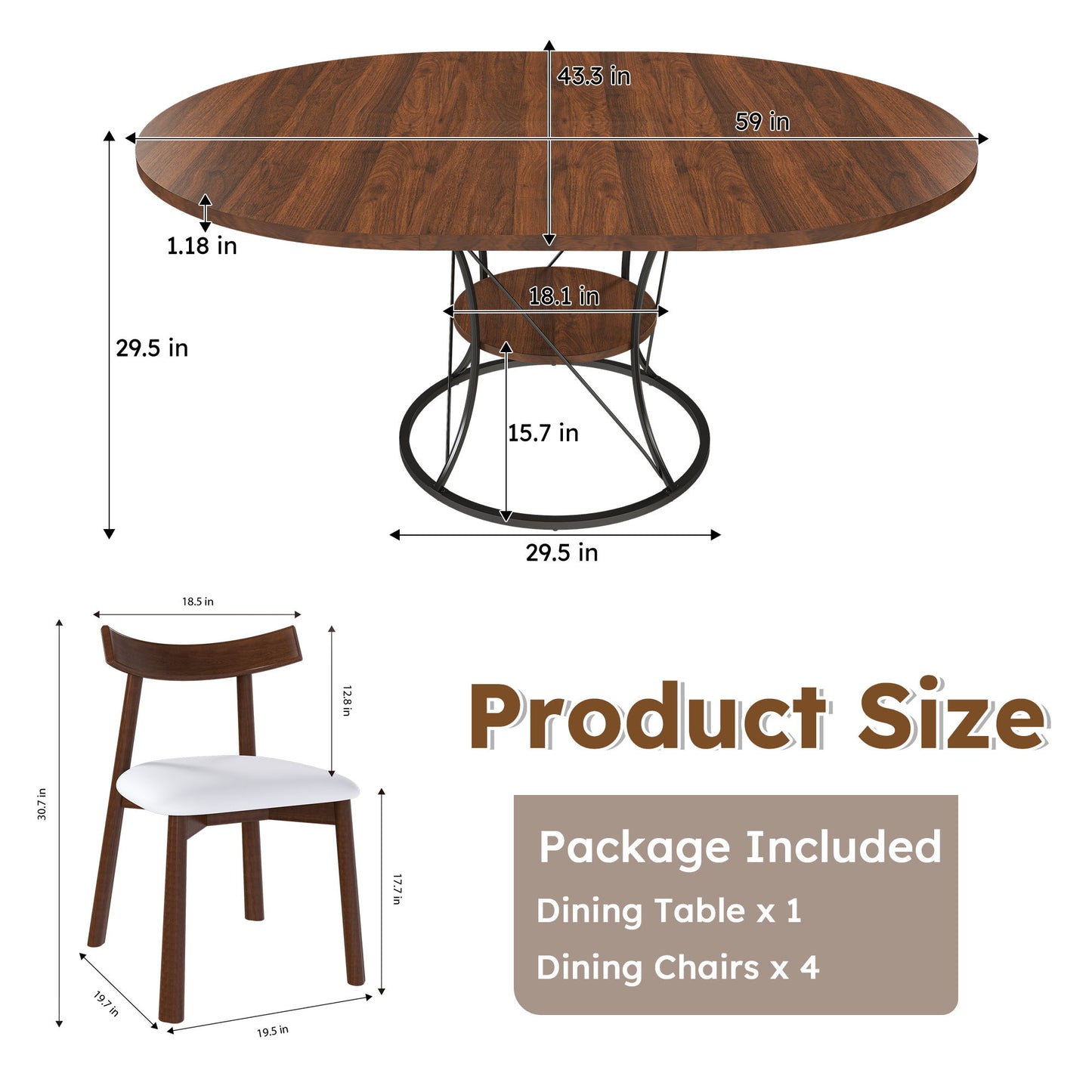 Round Extendable Dining Table Set With Chairs