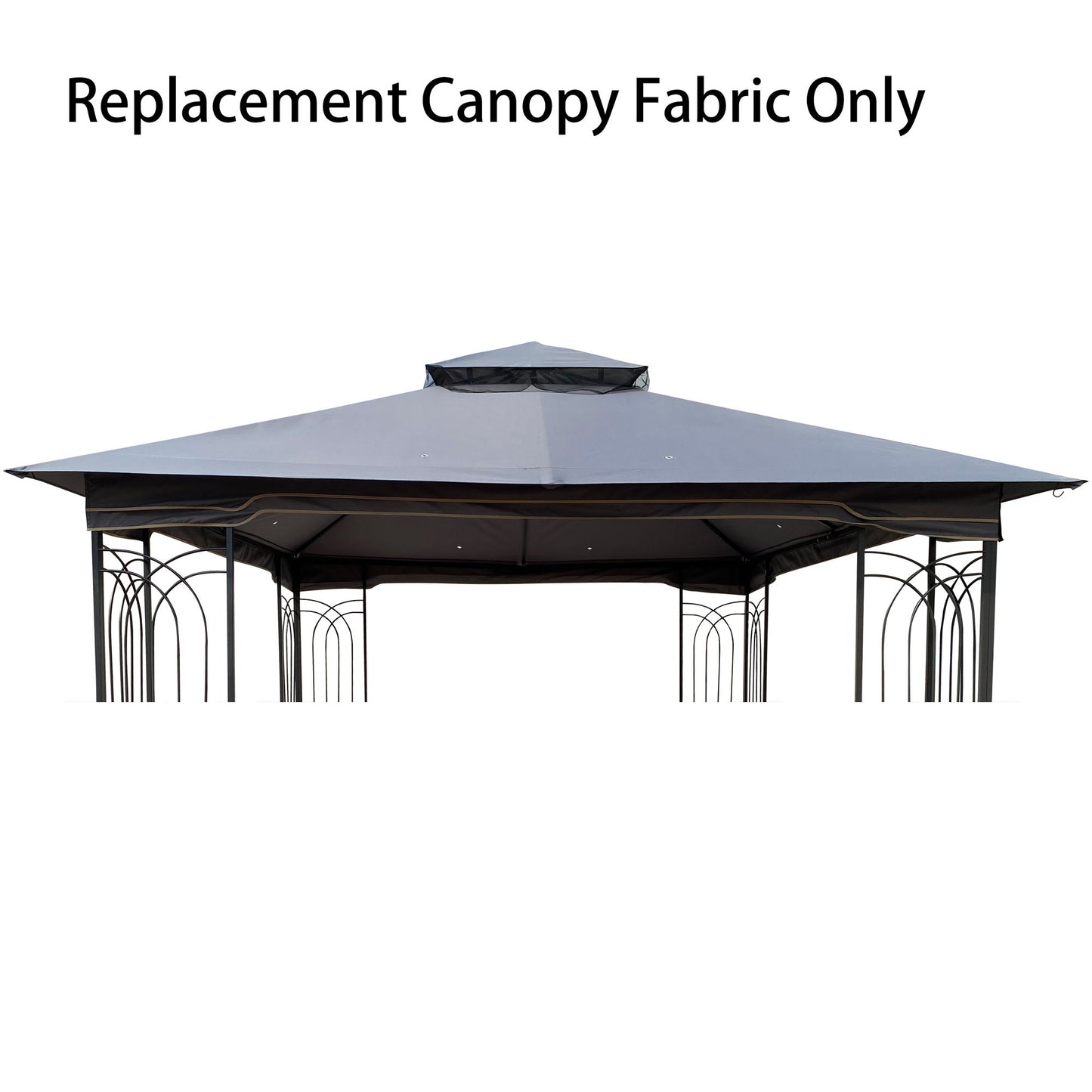 Patio Double Roof Gazebo Replacement Canopy Top Fabric