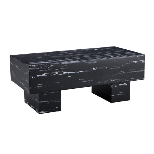 Modern Simple Marble Texture Coffee Table Stylish And Practical Design - Black