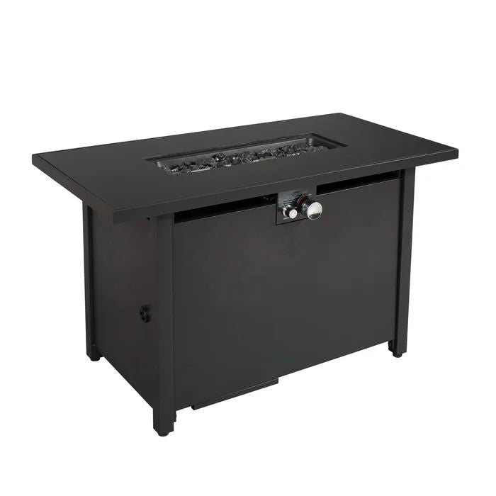 Outdoor Fire Pit Table With Lid Modern Design - Black