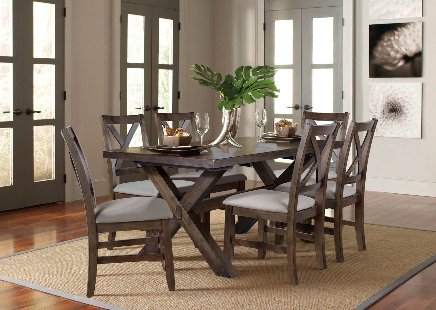 Astoria - 7 Piece Dining Set - Dark Brown