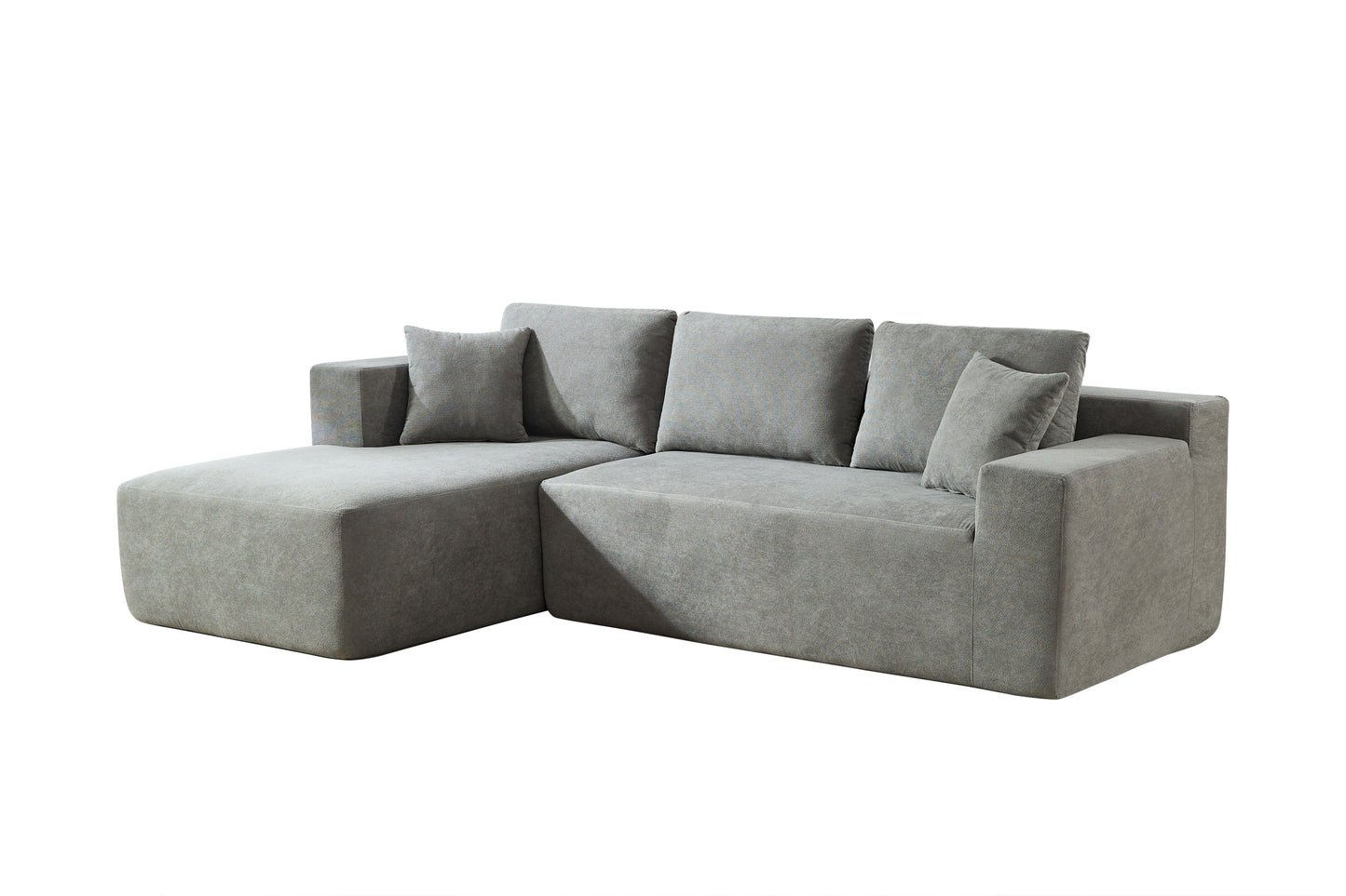 Beige Chenille Compressible Sofa - Gray