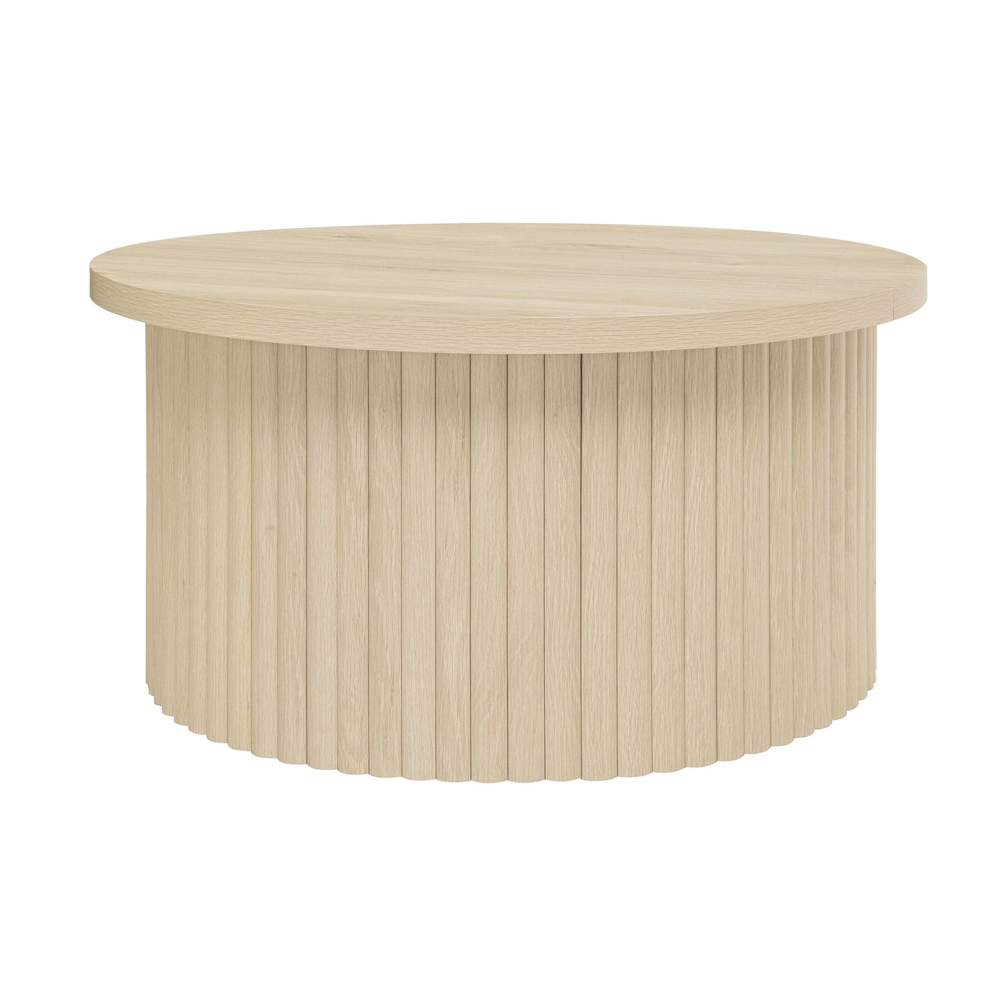 Coffee Table, Round Coffee Table, Modern Side Tables Accent End Table For Living Room, Apartment - Natural