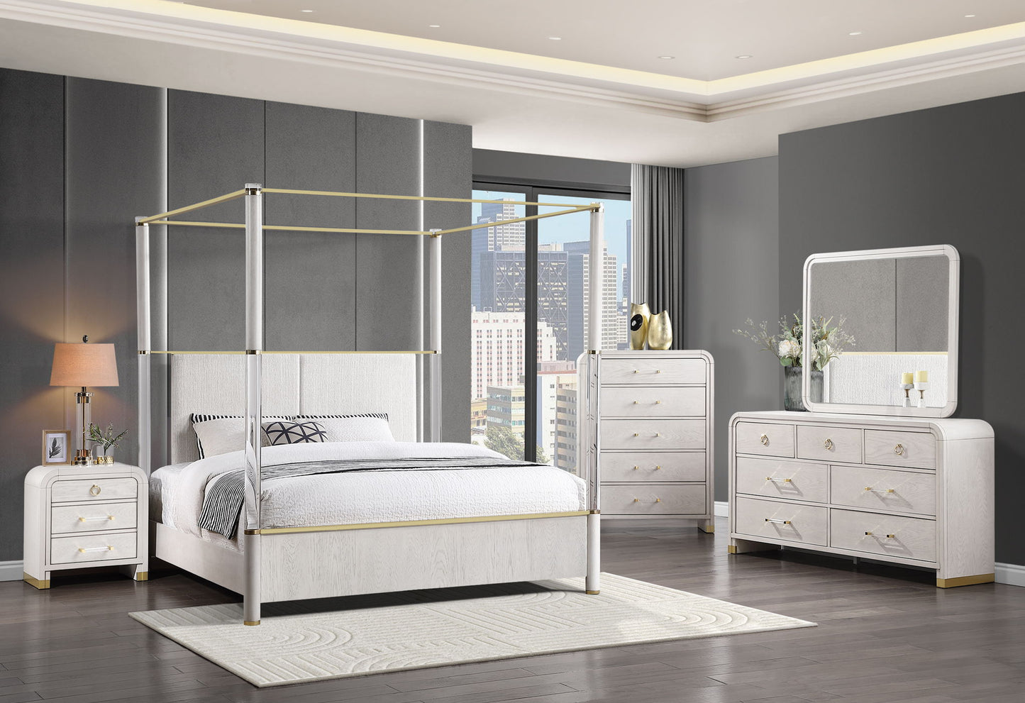 Malmo - King Poster Bed - Oak