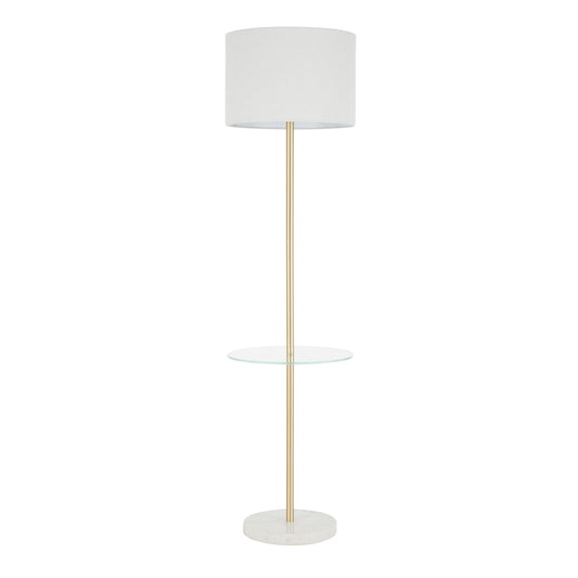 Chloe - Contemporary Shelf Floor Lamp - Clear / White