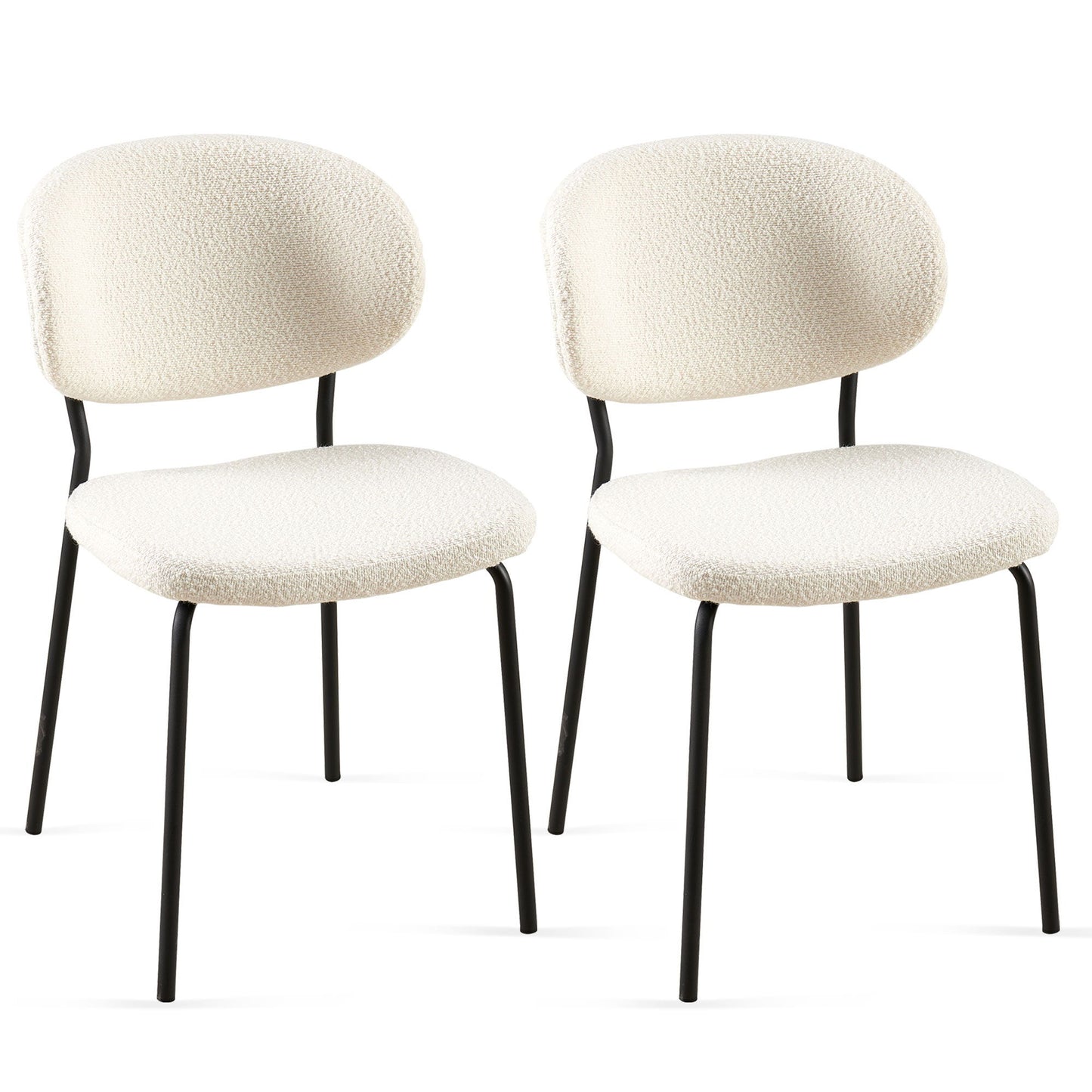 Boucle Dining Chairs, Dining Chairs With Metal Legs For Dining Room, Kitchen, Living Room