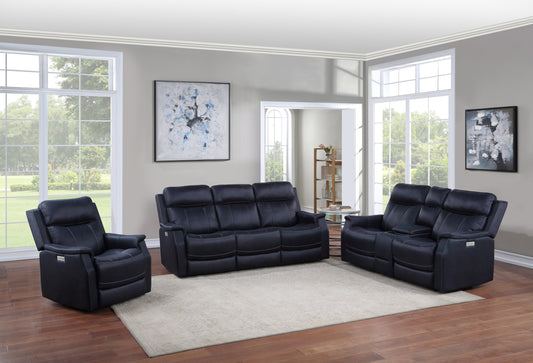 Valencia - 3 Piece Dual Power Reclining Living Room Set - Black