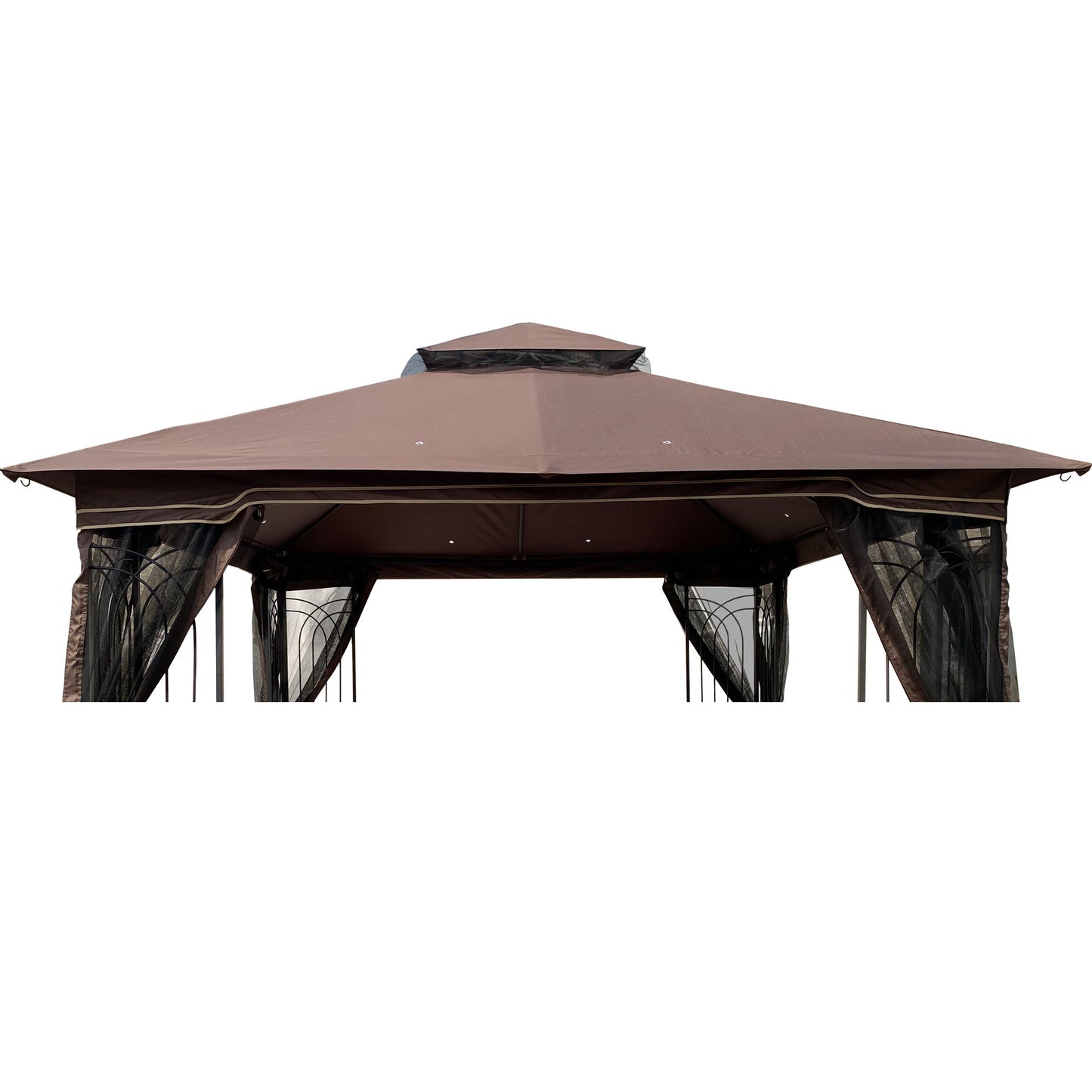 Patio Double Roof Gazebo Replacement Canopy Top Fabric