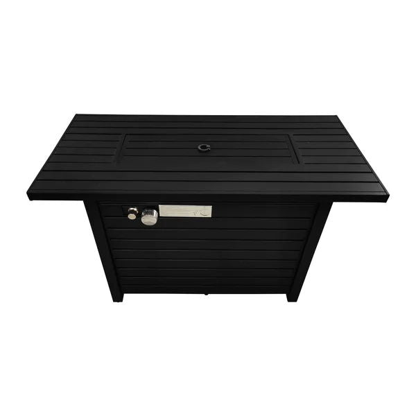 Outdoor Fire Pit Table With Lid, Modern Design - Black