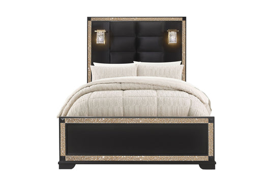 Blake - Full Bed Headboard & Footboard - Black / Gold