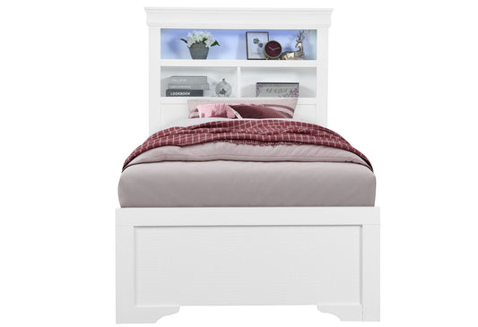 Pompei - Twin Bookcase Bed Side Rails - Metallic White