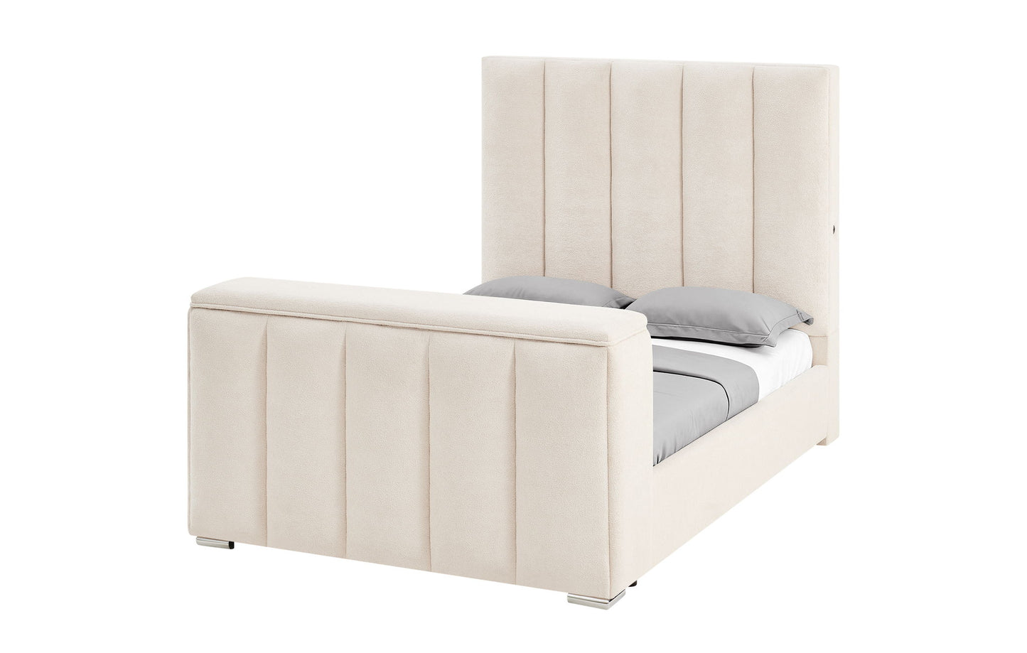 Serenity - Queen Bed Headboard With Global Surround Speaker System - Cream / Beige