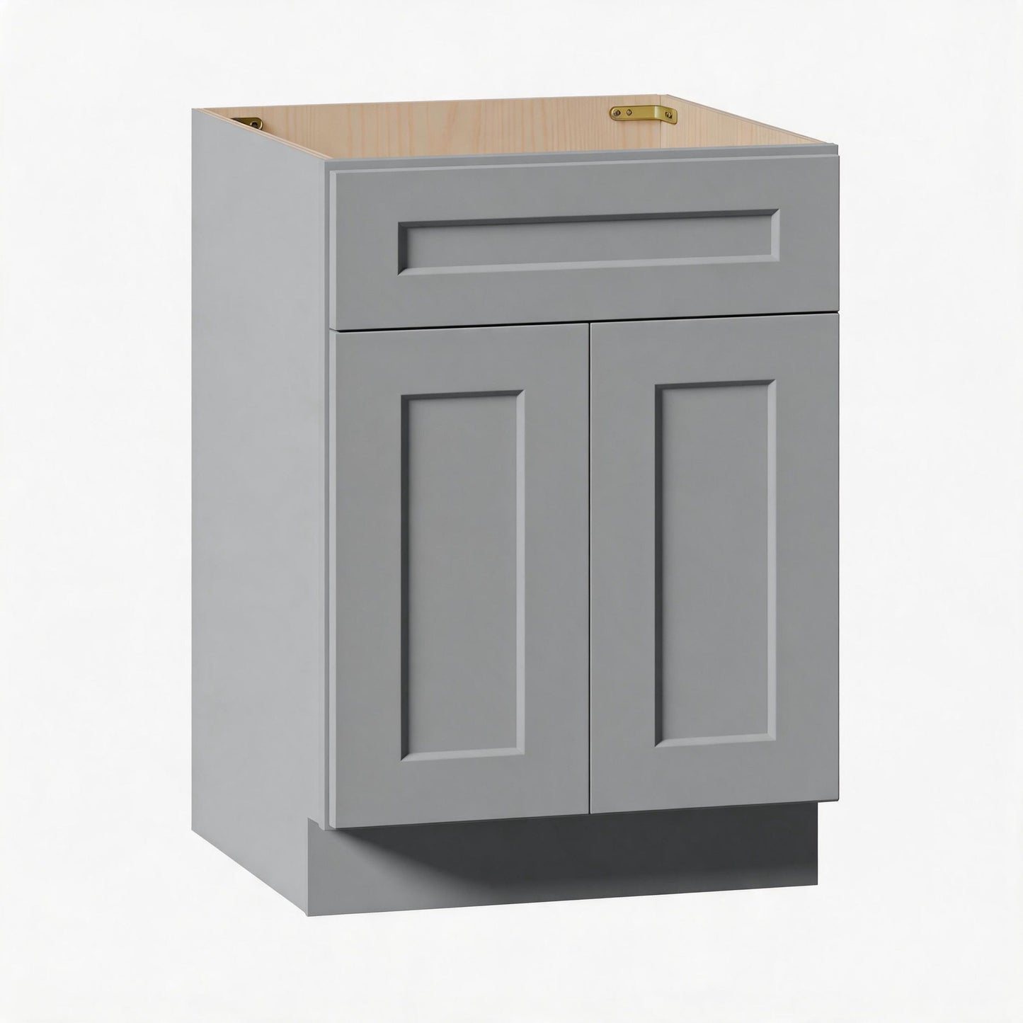 Shaker Base Cabinet With Soft Close Door And Drawer, Space Saving Unit - Gray