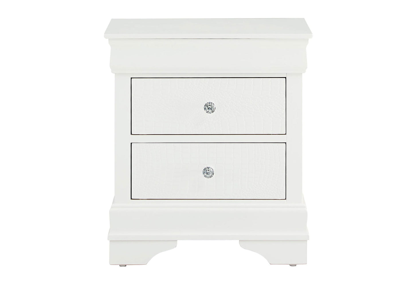 Pompei - Croc Nightstand - Metallic White