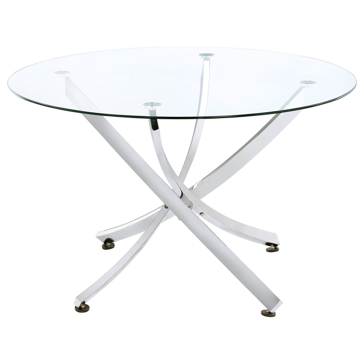 Declan - Round Top Dining Table - Chrome