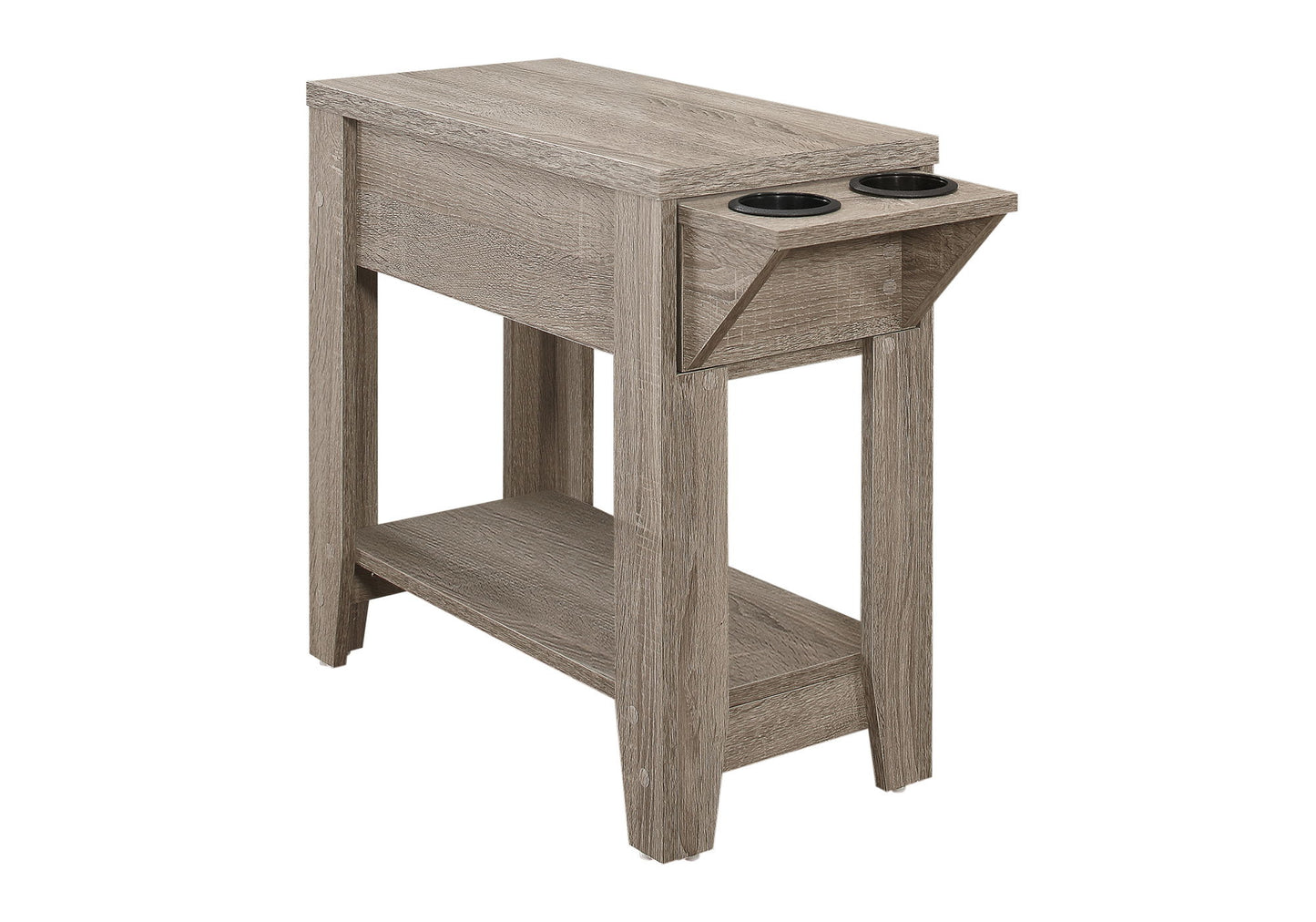 Accent Side Table, Storage, Lamp, Transitional Space-Saving Design