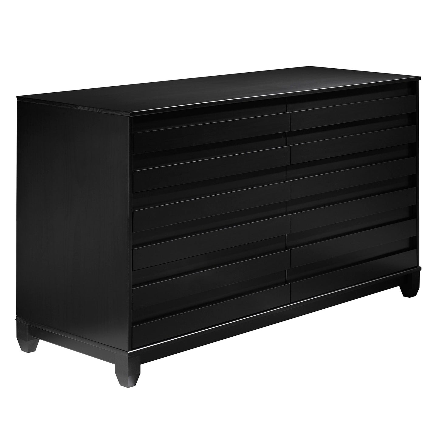 Modern 6 Drawer Solid Wood Dresser With Channel Pulls