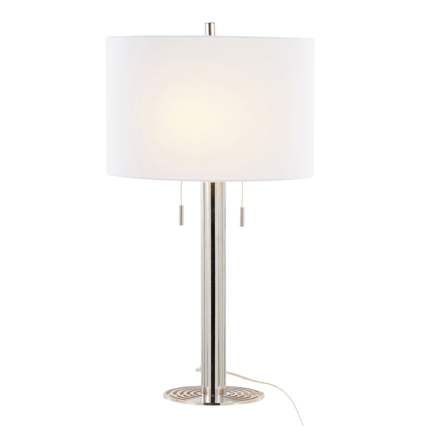 Master - 29" Contemporary Table Lamp (Set of 2) - Polished Nickel / White