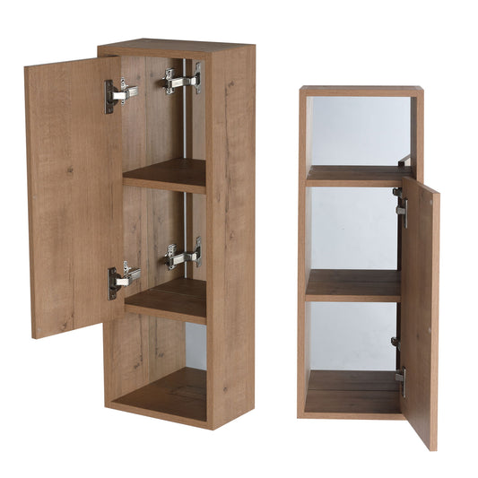 10" Wall Mounted Storage Cabinet, Bathroom Cabinet With Soft Close Door - Imitative Oak