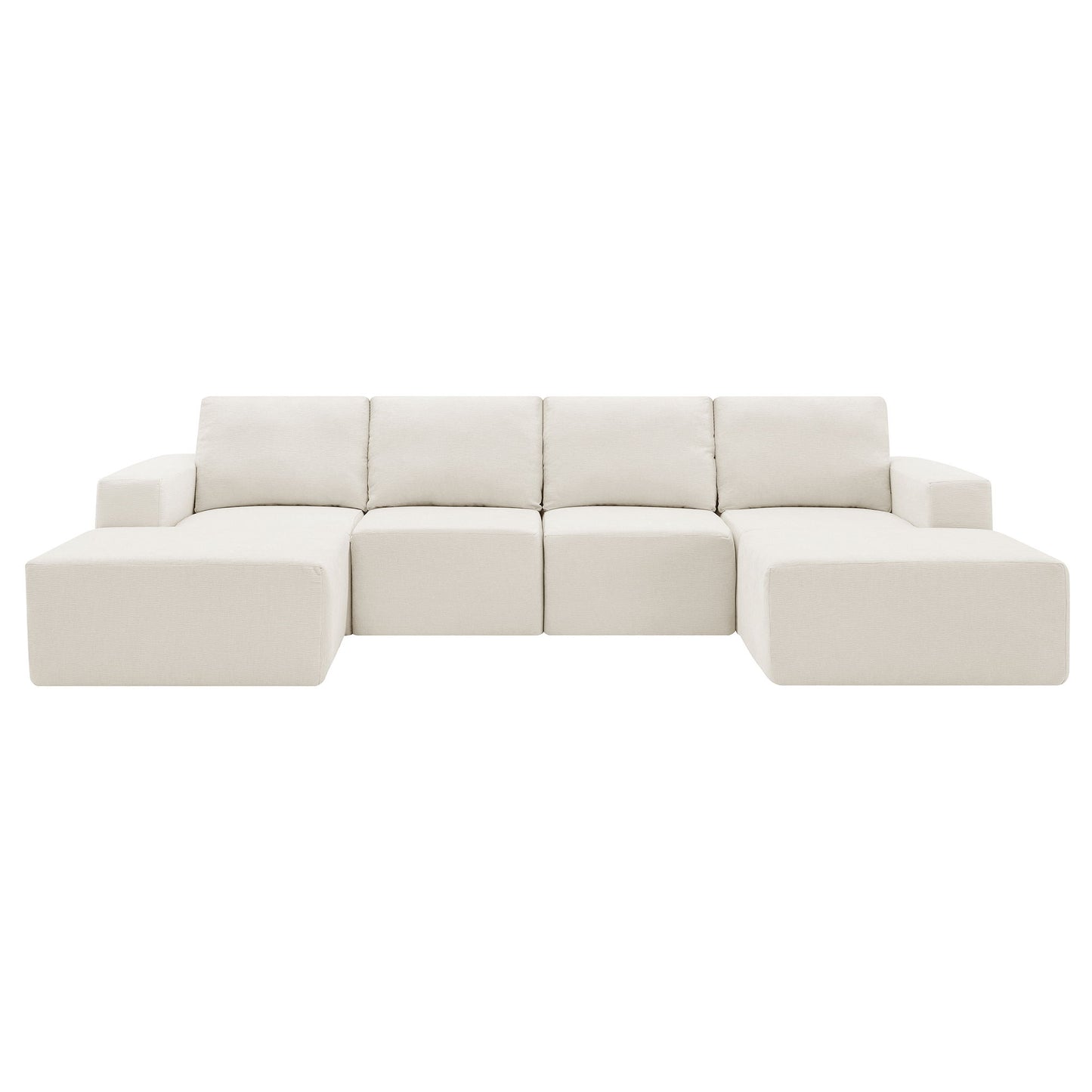 Modular U-Shaped Sectional Sofa, Luxury Chenille Floor Couch Set, Upholstered Indoor Furniture, Foam - Filled Sleeper Sofa Bed For Living Room, Bedroom, Free Combination