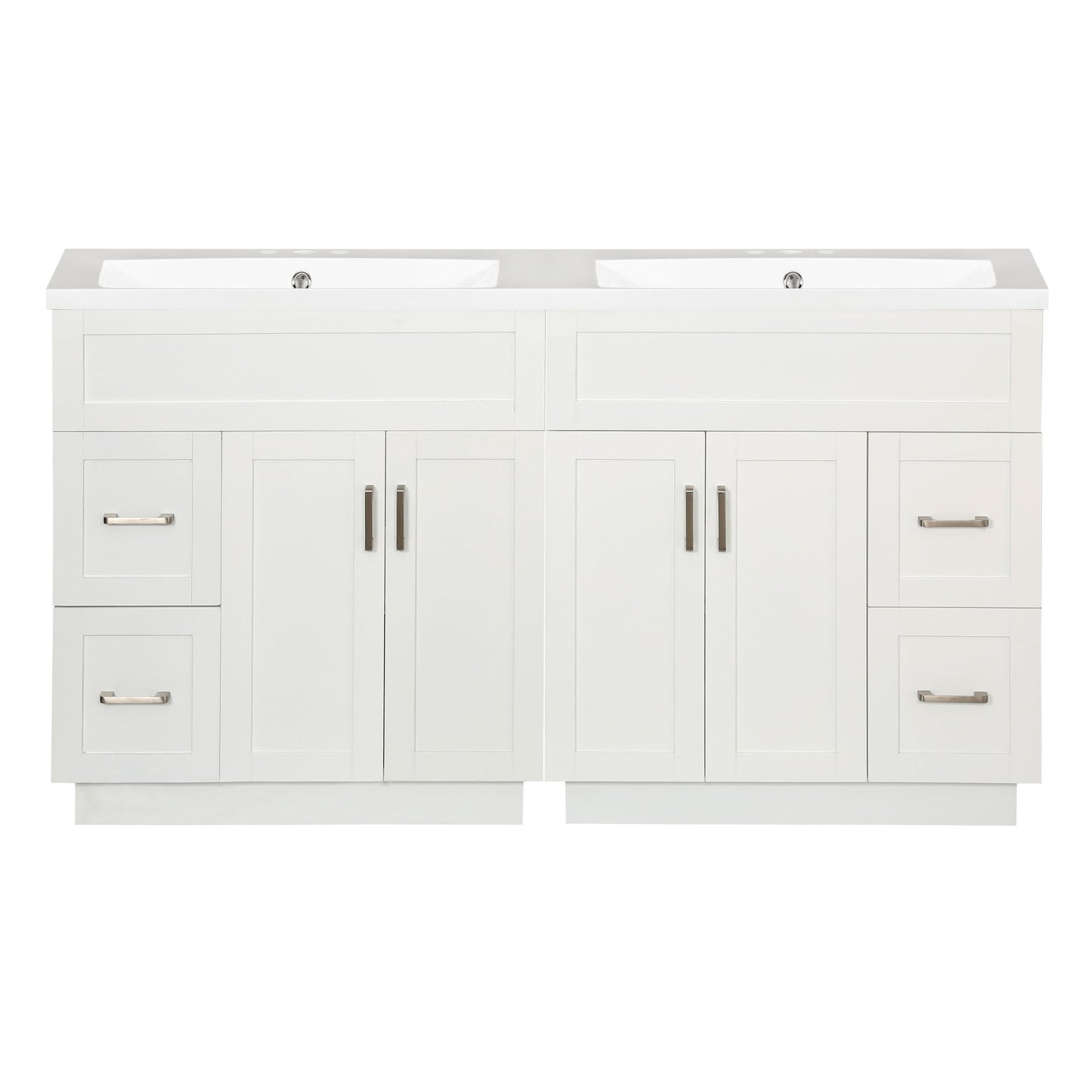 Bathroom Vanity With 2 Doors, 2 Drawers, Adjustable Shelf, Hidden Slides & Soft Close Hinges