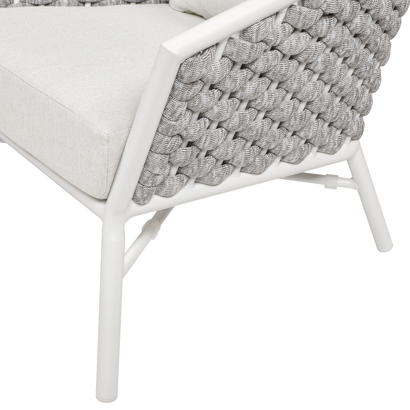 Rowan - Rope Barrel Back Patio Accent Arm Chair (Set of 2) - Optic White