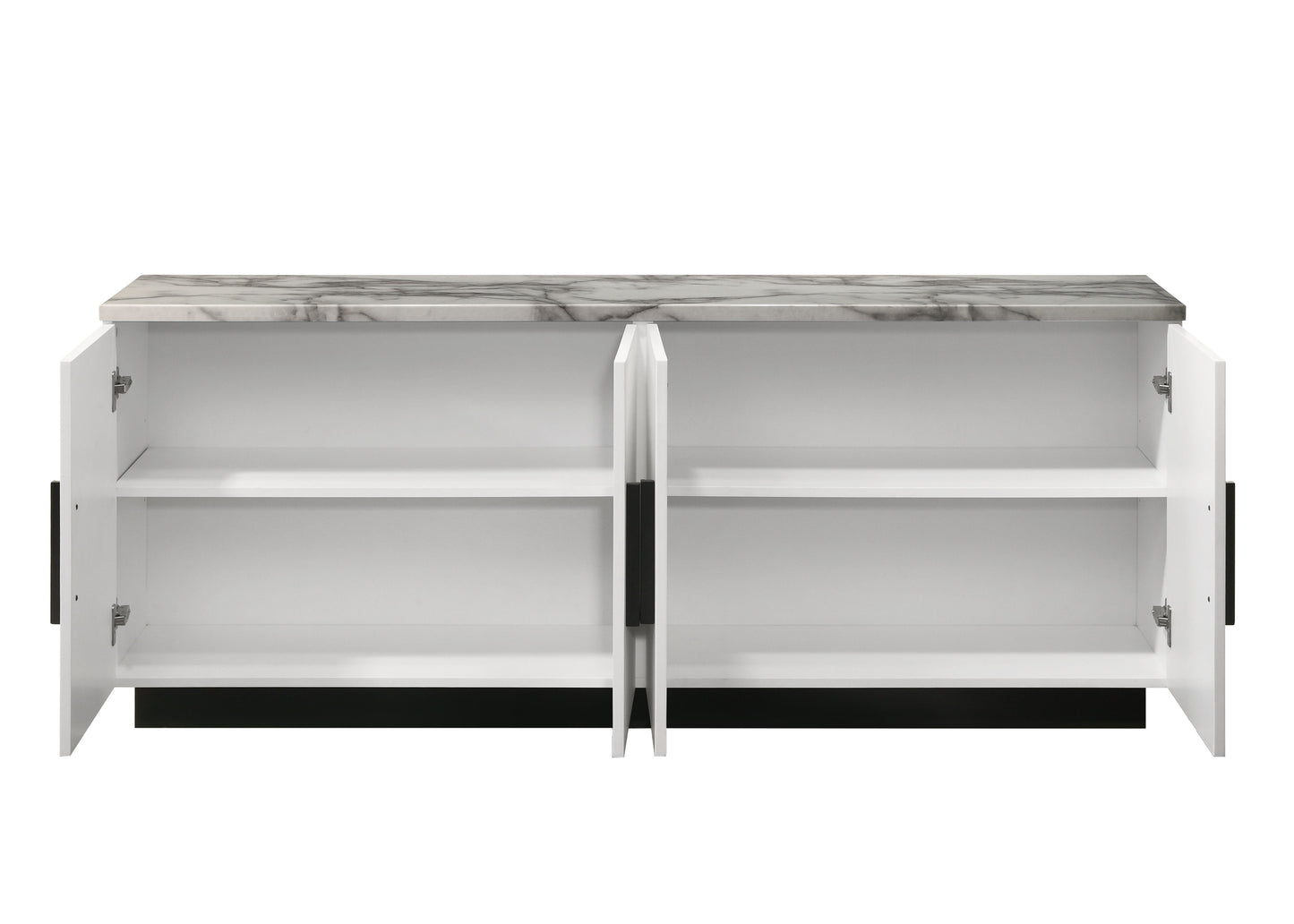 Matilda - Cabinet Console Table With White Faux Marble Top - White