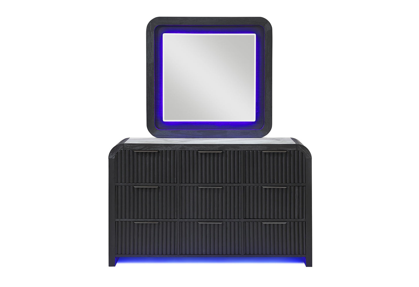 Beckett - Dresser With LED - Black / White