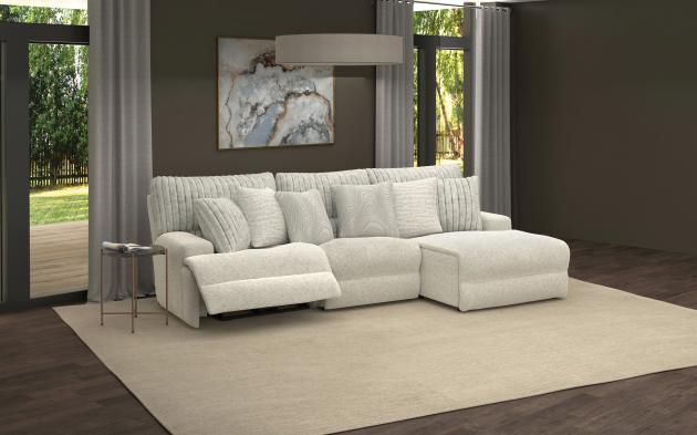 Catnapper Carmen — 3-piece power right chaise in Bone