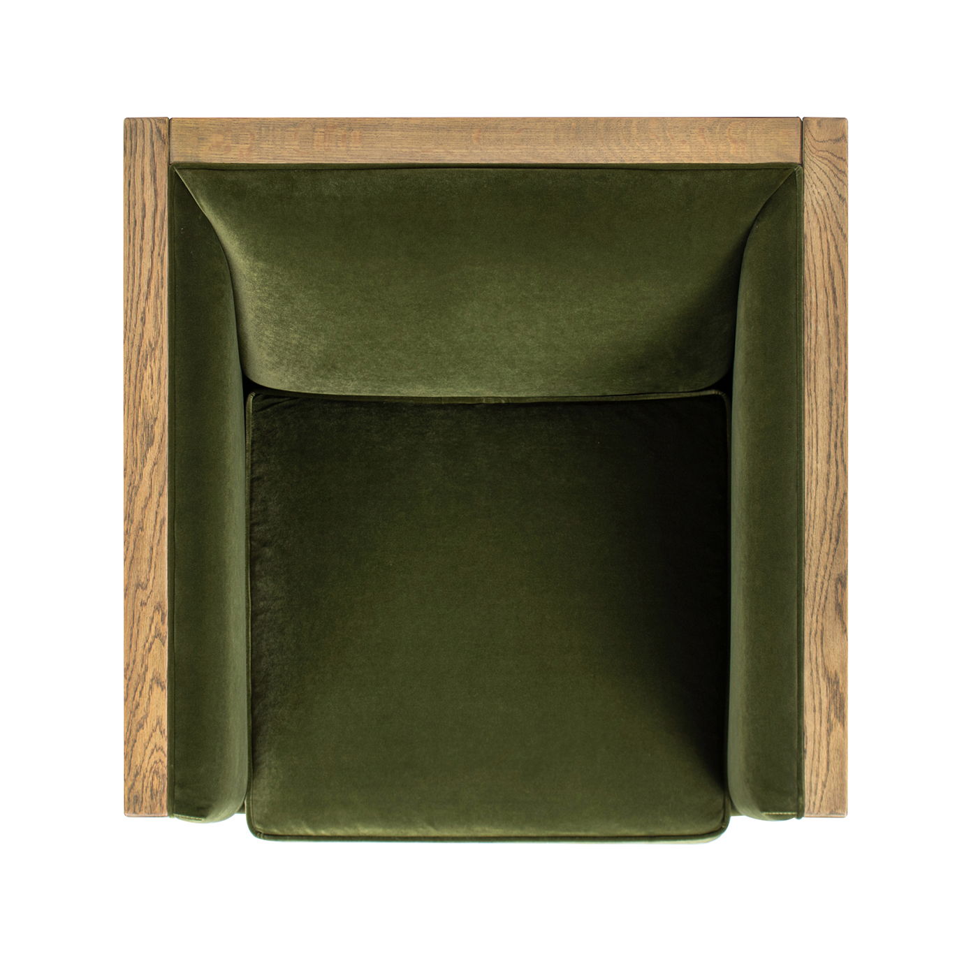 Georgia - Cane Tuxedo Armchair - Olive Green