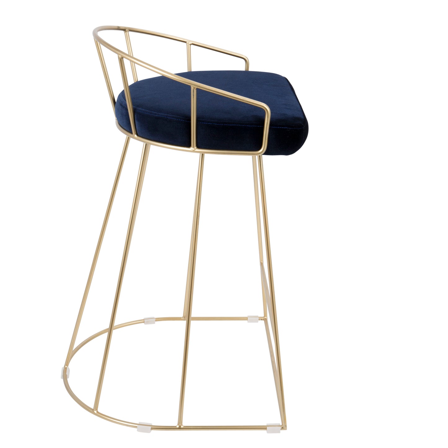 Canary - Contemporary / Glam Counter Stool (Set of 2) - Gold / Blue