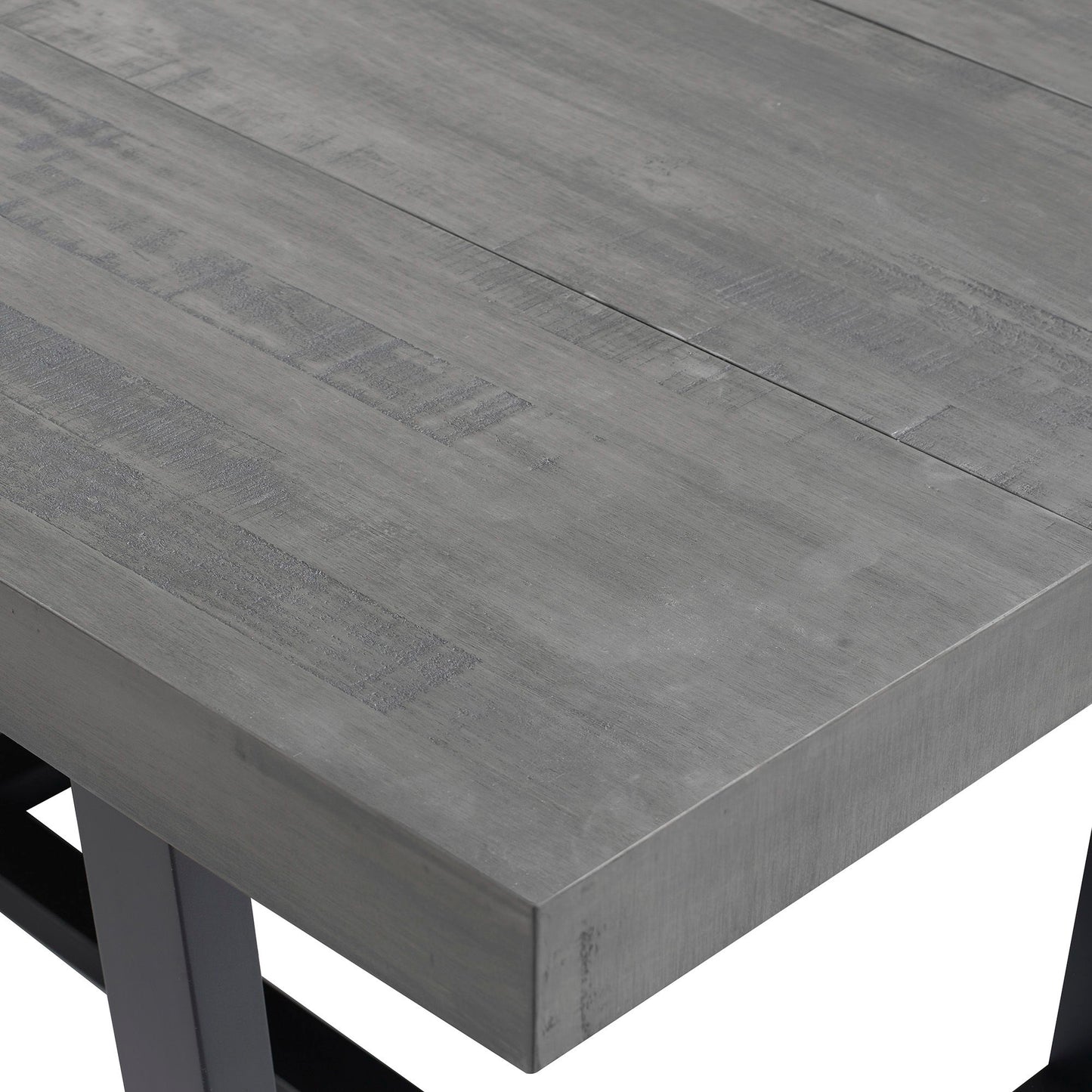 Rustic Metal And Solid Distressed Dining Table