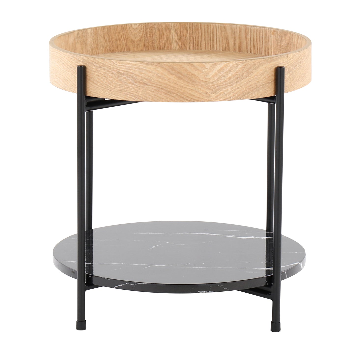 Daniella - Contemporary End Table - Black / Natural