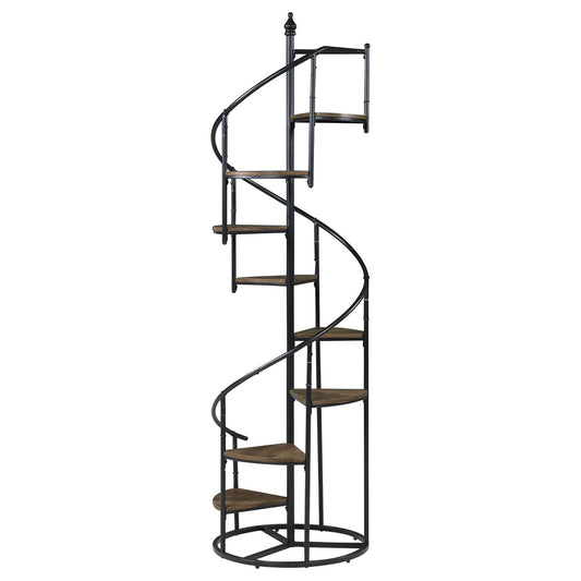 8 Shelf Staircase Bookcase Industrial Storage And Scratch Resistant Shelves - Brown