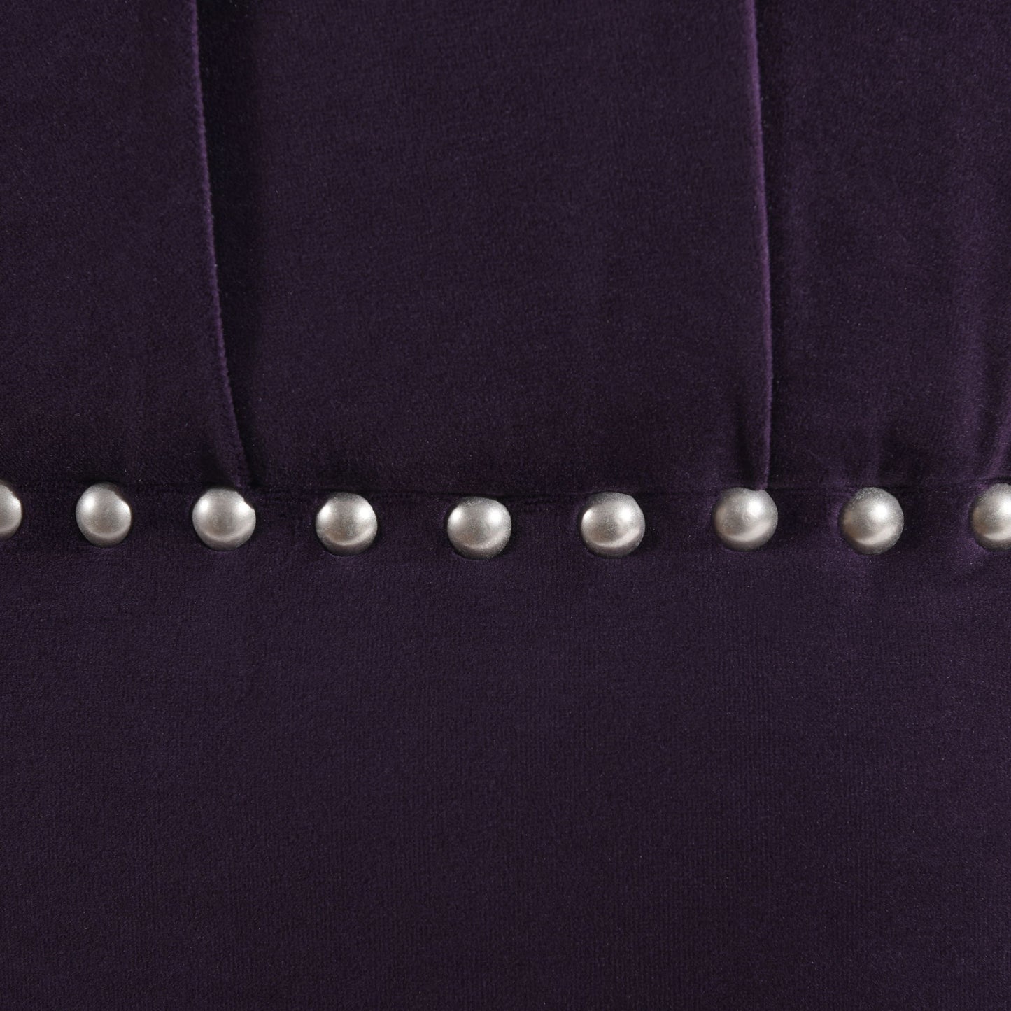 Dawn - Tufted Round Ottoman Nailhead Accents - Purple