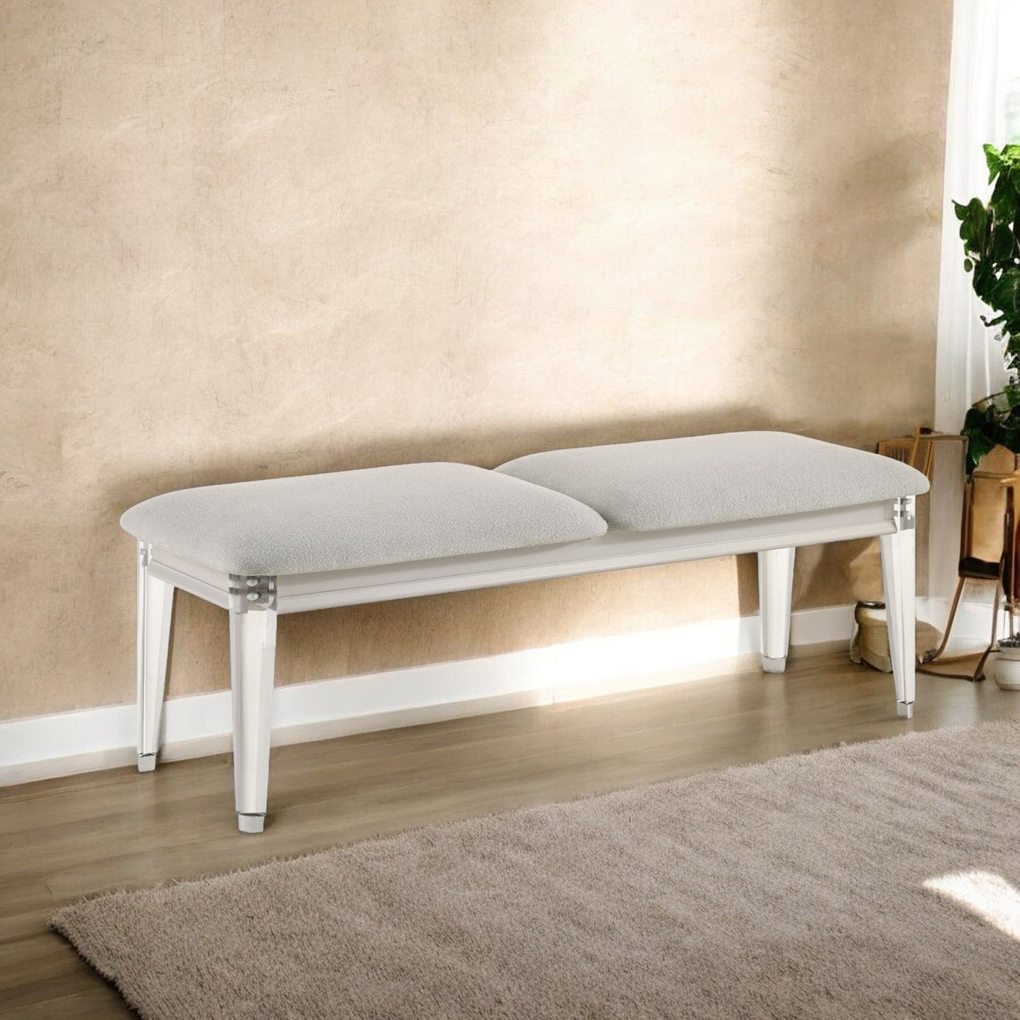 Laveda - Boucle Bench - Light Gray / White