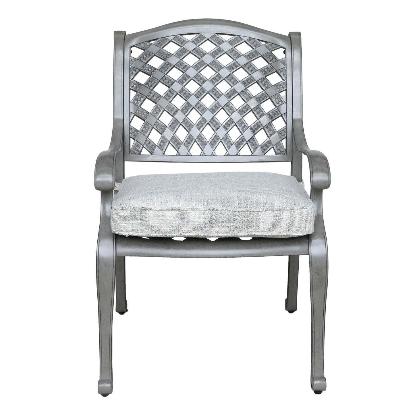 Indoor Outdoor Aluminum Dining Chair With Cushion - Golden Gauze