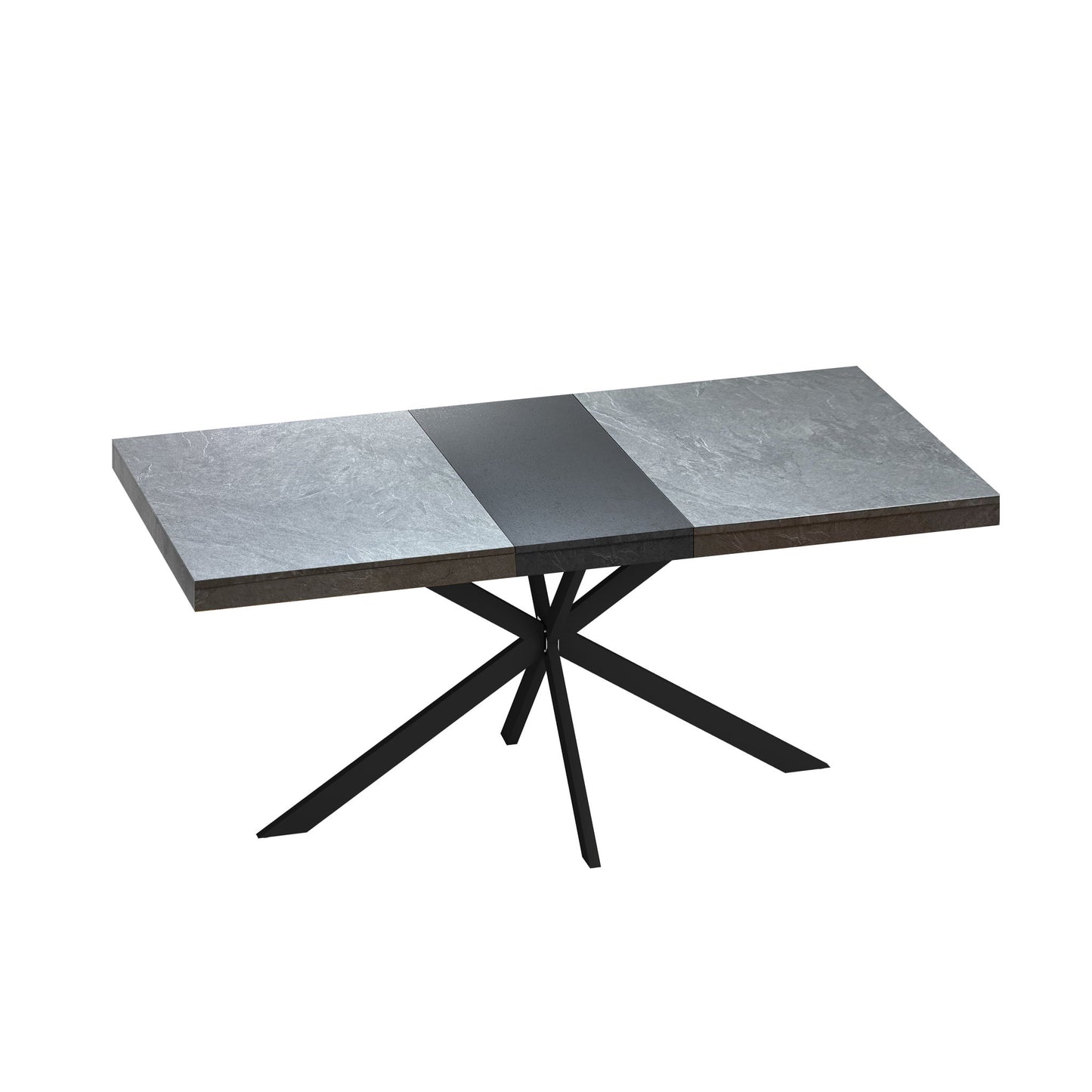 Retro Rectangular Stretch Dining Table With Embossed Center Plate