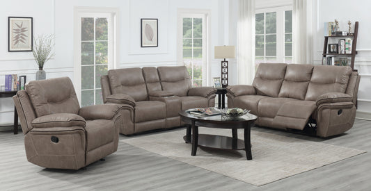 Steve Silver Isabella - 3 Piece Manual Reclining Living Room Set (Sofa, Loveseat And Chair) - Sand