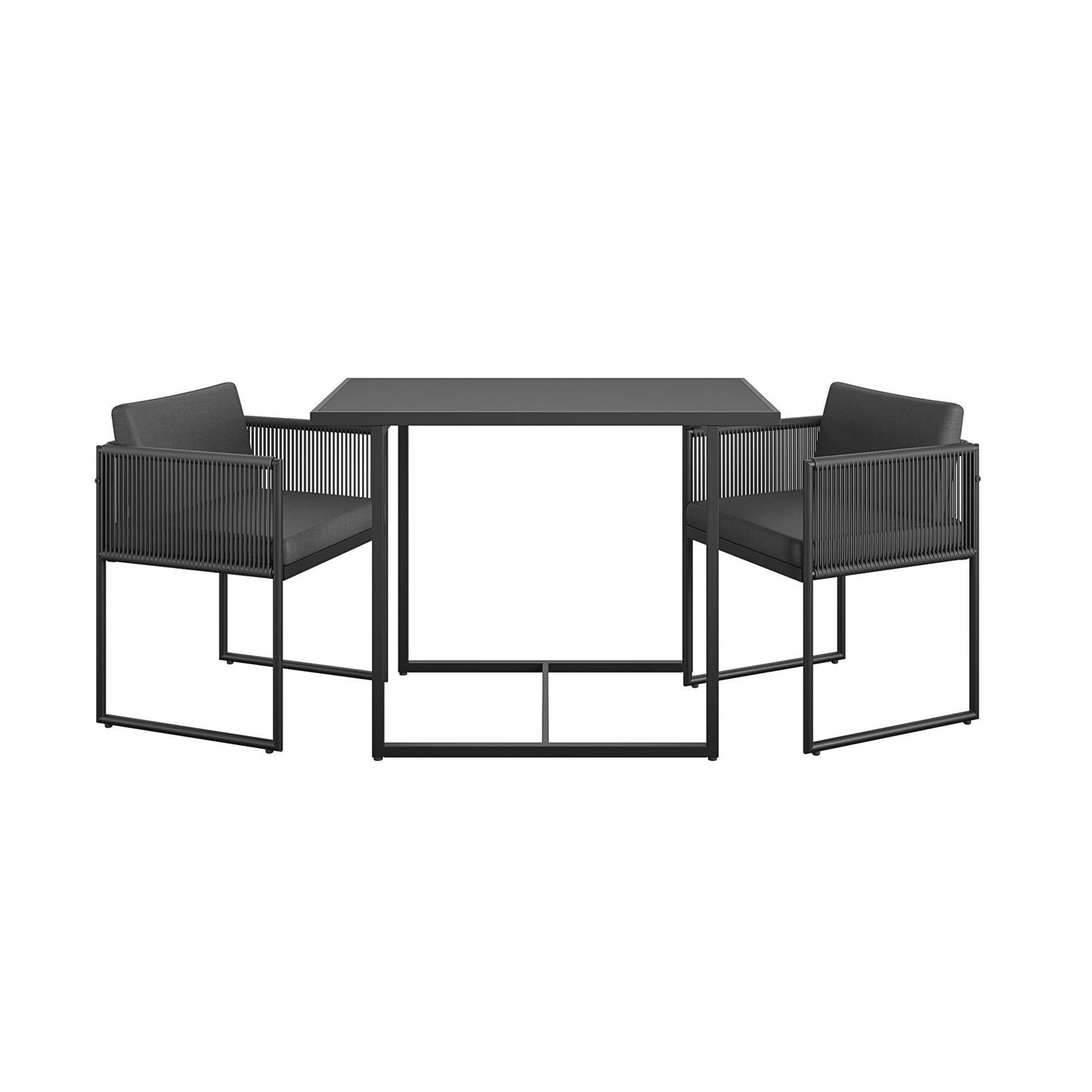 3 Piece Nesting Outdoor Bistro Set - Dark Gray