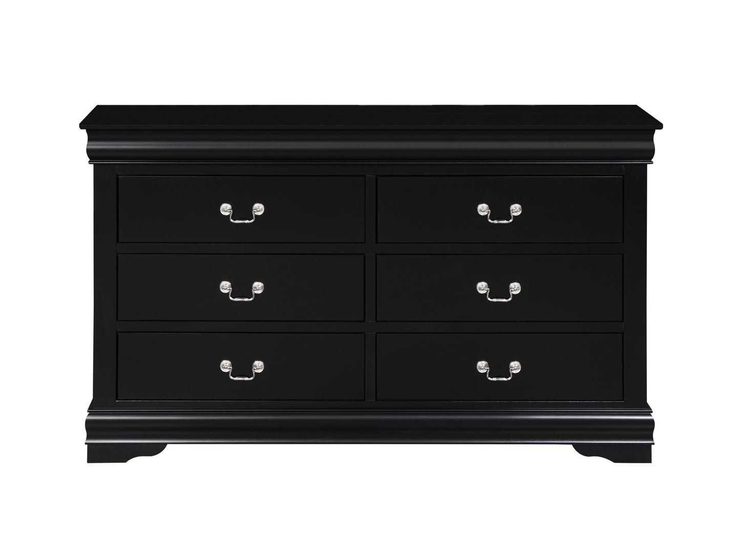 Louis Philippe Black Finish 5PCS Bedroom Set (Queen)