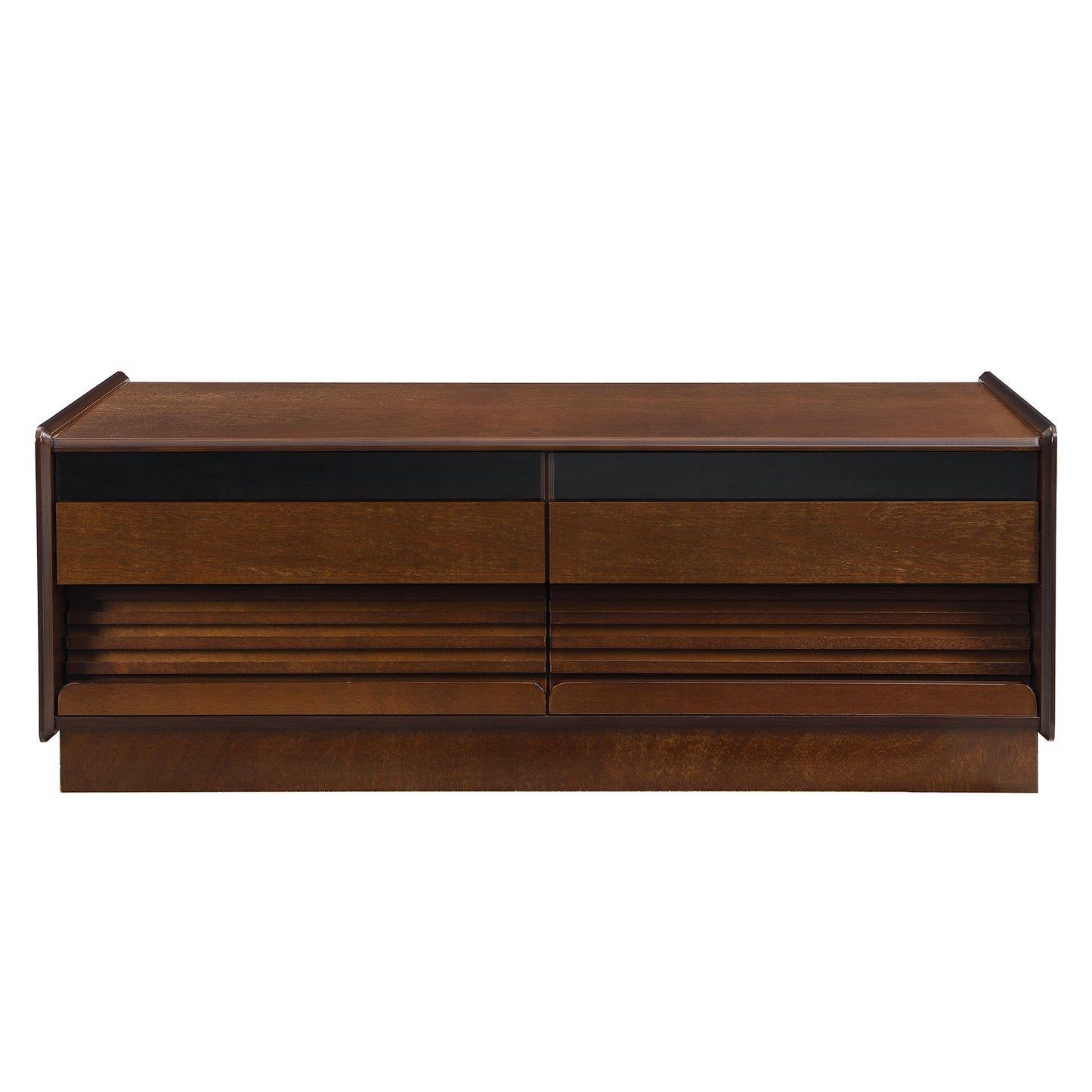 Modern Rectangle Coffee Table With 4 Drawers And 2 Display Shelves