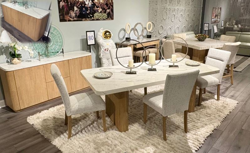 D2504 - 7 Piece Dining Room Set (Dining Table And 6 Dining Chairs) - Light Gray / White