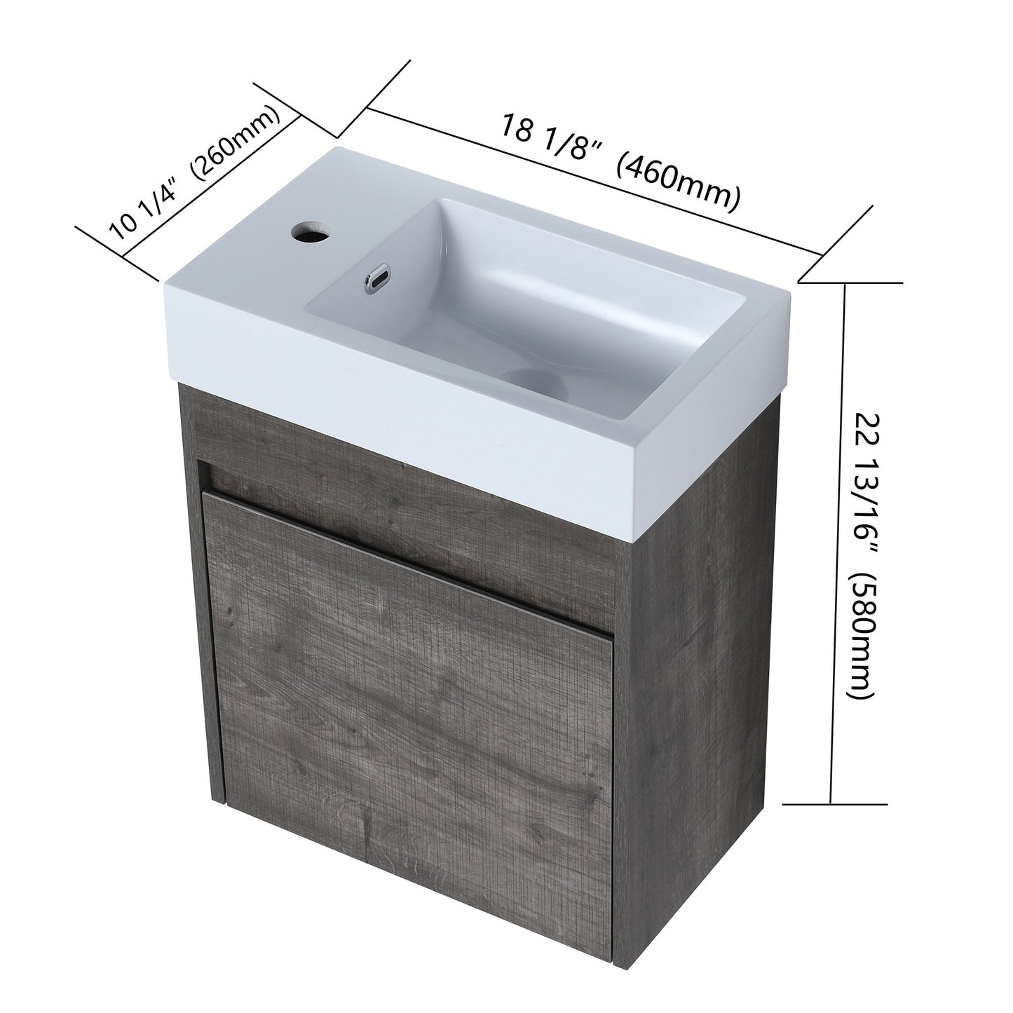 Sink Floating Bathroom Vanity With Soft Close Cabinet Door