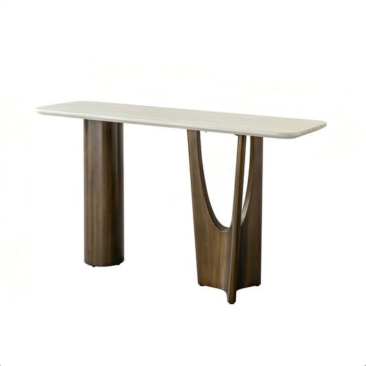 Console Table - Antique Bronze / Beige