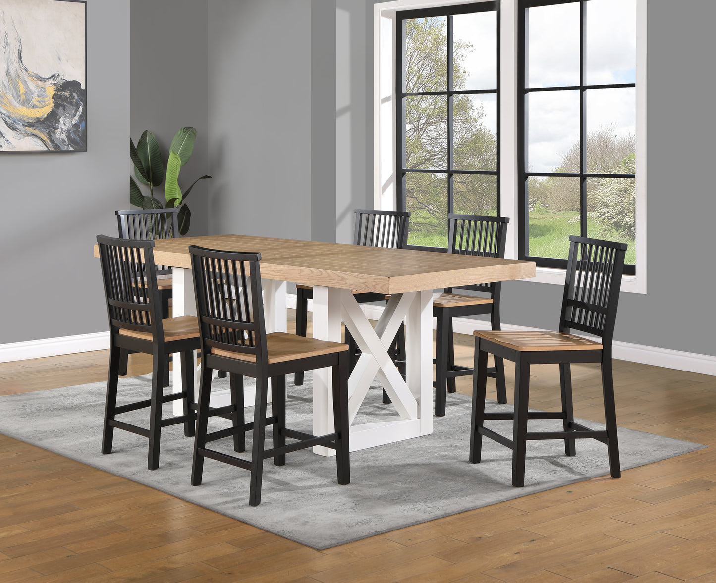 Magnolia - 7 Piece Counter Dining Set - Light Brown