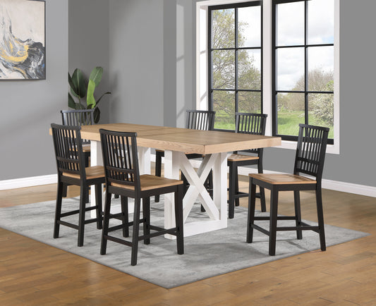 Magnolia - 7 Piece Counter Dining Set - Light Brown