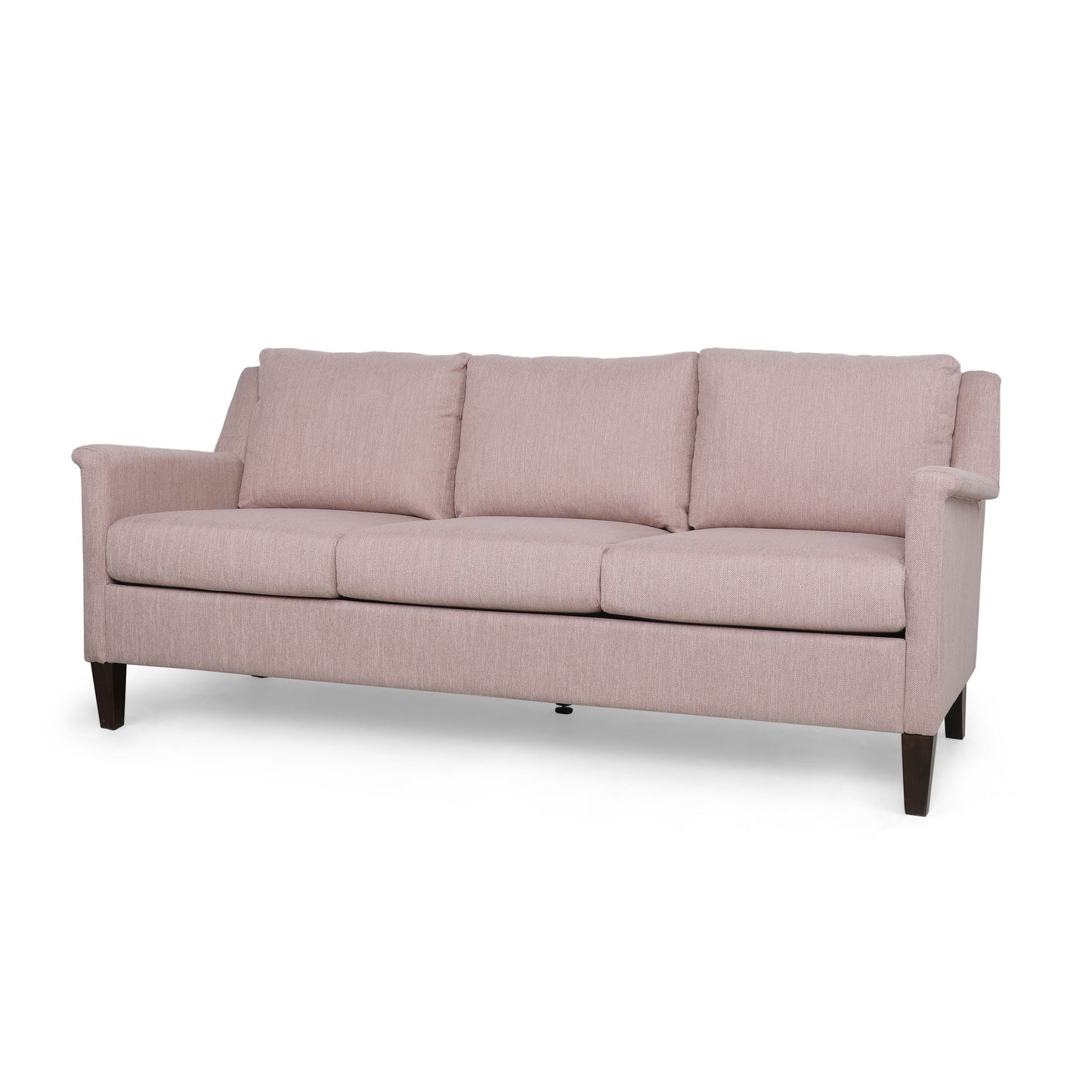 Comfy 3 Seat Sofa With Wooden Legs, For Living Room And Study - Light Pink